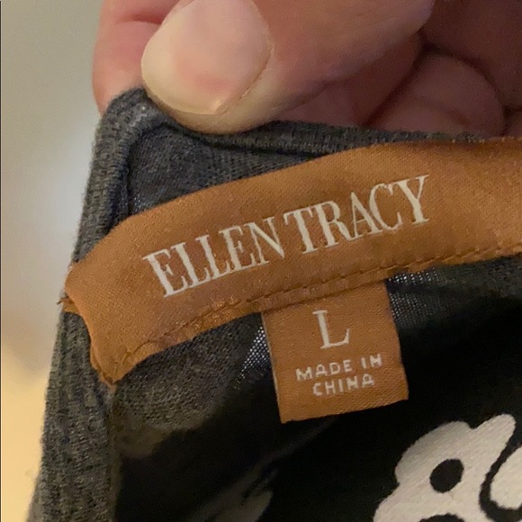 Ellen Tracy V-Neck Tee with Sequin Embellishment - Picture 4 of 7